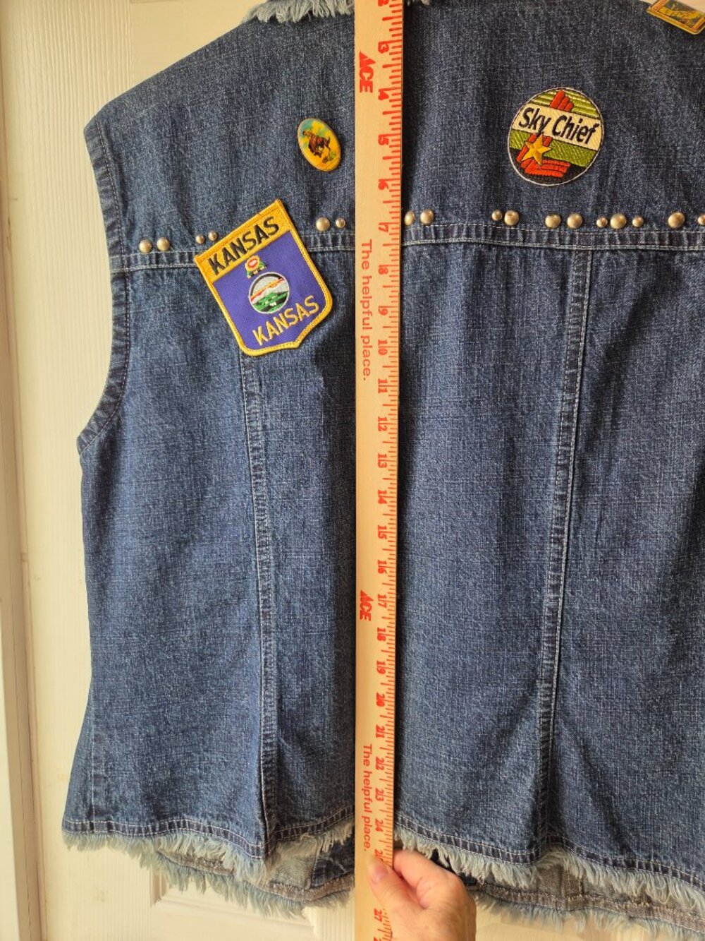 Double D Ranch Western Denim Vest Women L Southwestern - Picture 5 of 5